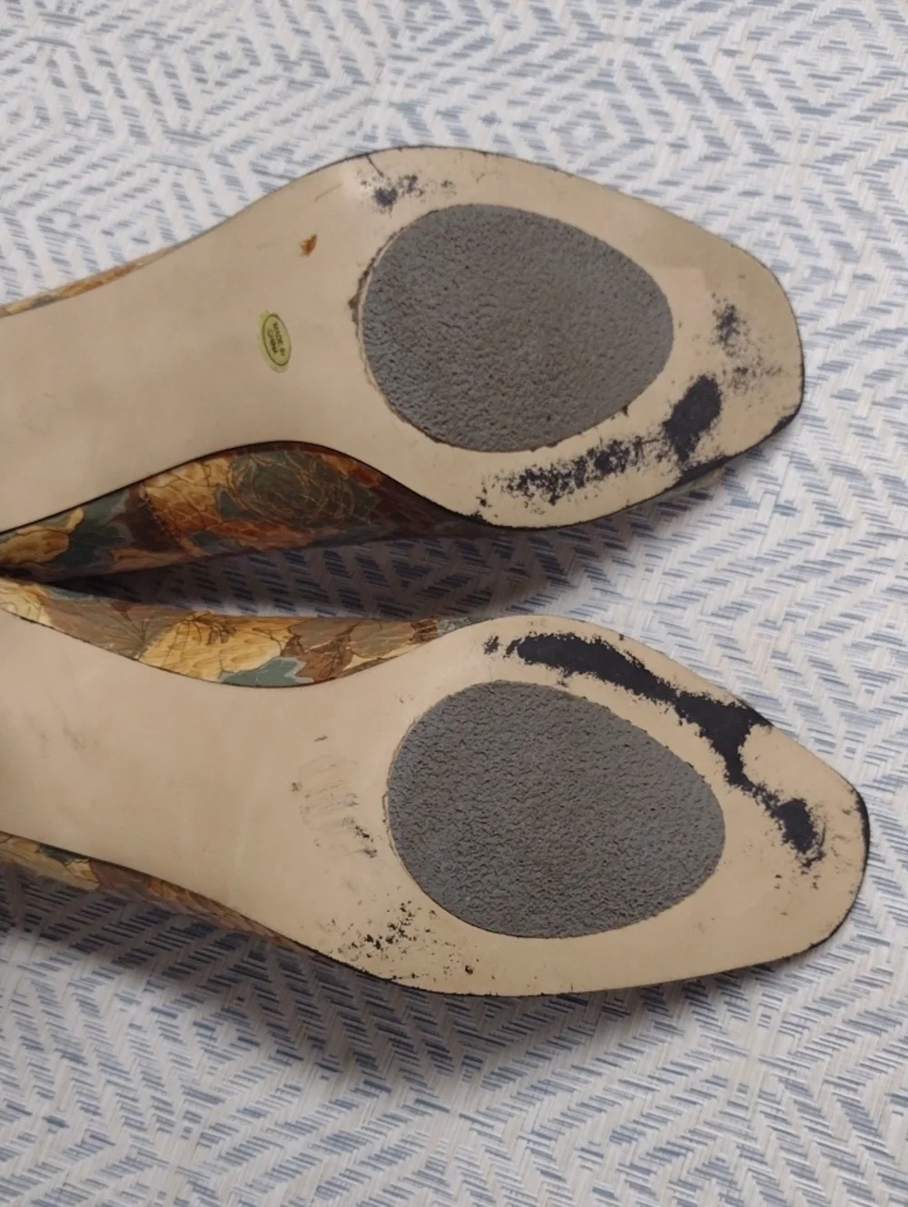 J.Renee Floral Snakeskin Peep-Toe Heels in Brown and Green